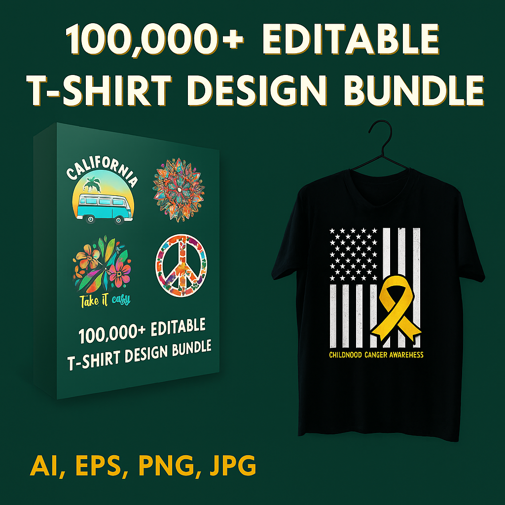 Editable T-Shirt Designs Bundle Editable T-Shirt Designs Bundle - Image 1